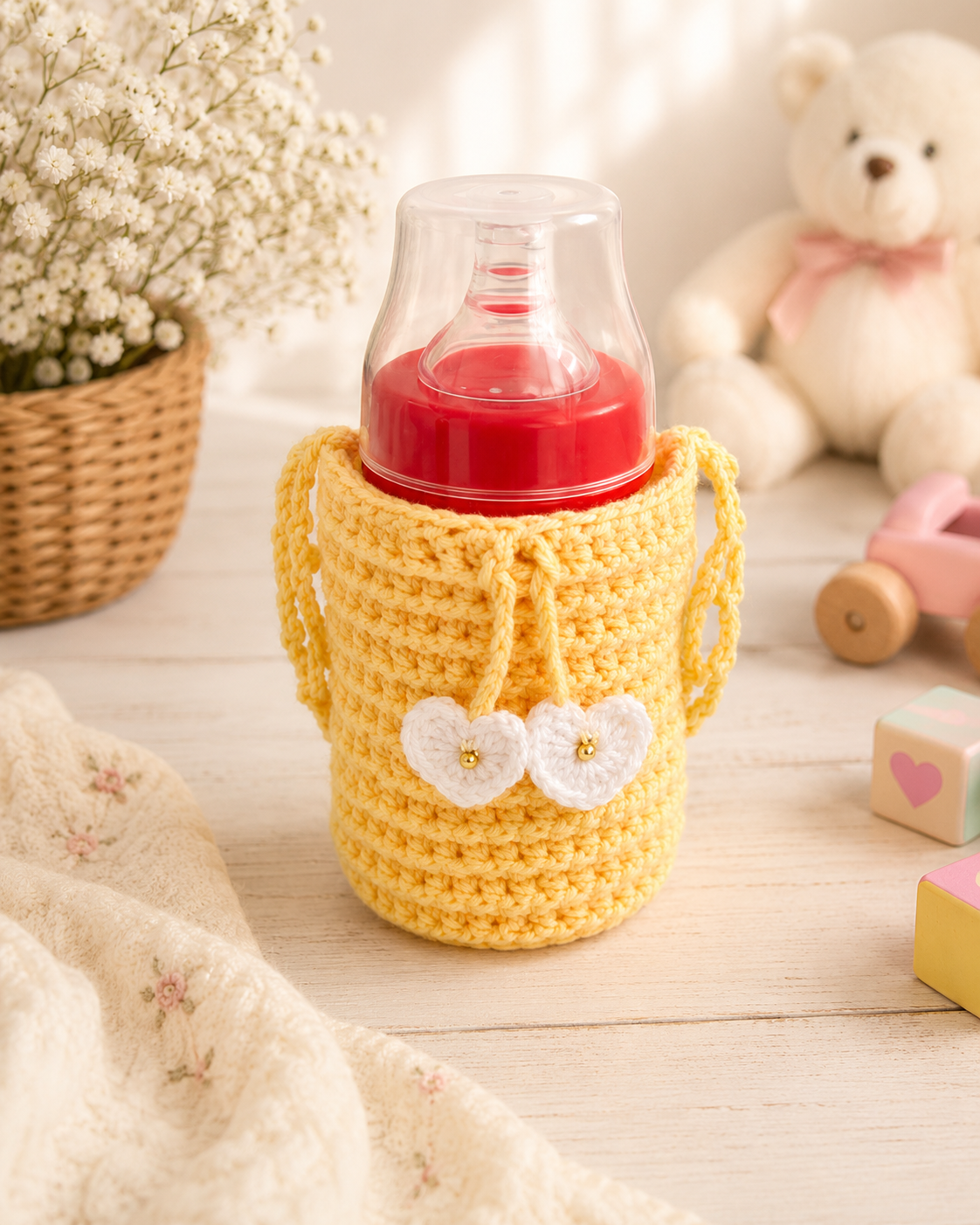 Handmade Crochet Baby Bottle Cover 🌈