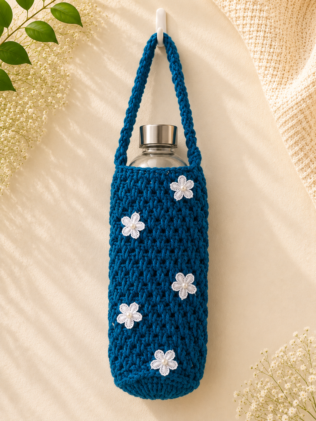 Handcrafted Crochet Bottle Holder – Bright Yellow