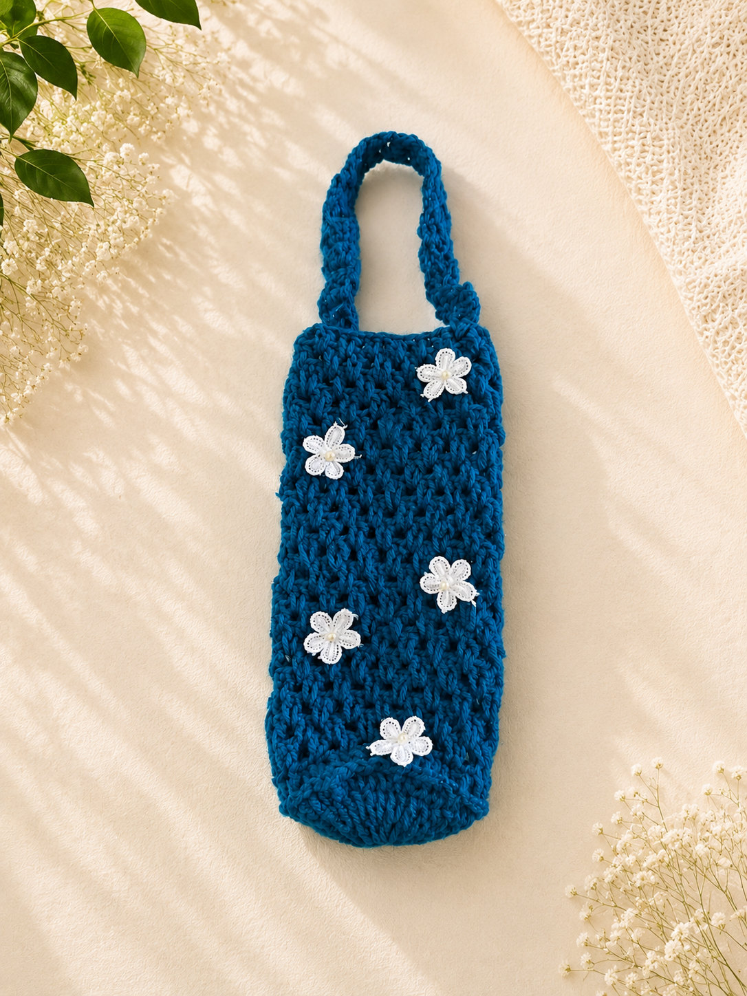 Handcrafted Crochet Bottle Holder – Bright Yellow
