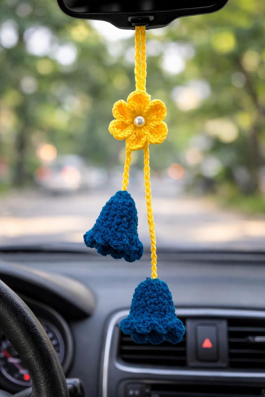 Handmade Crochet Car Hanging Décor 🌸✨