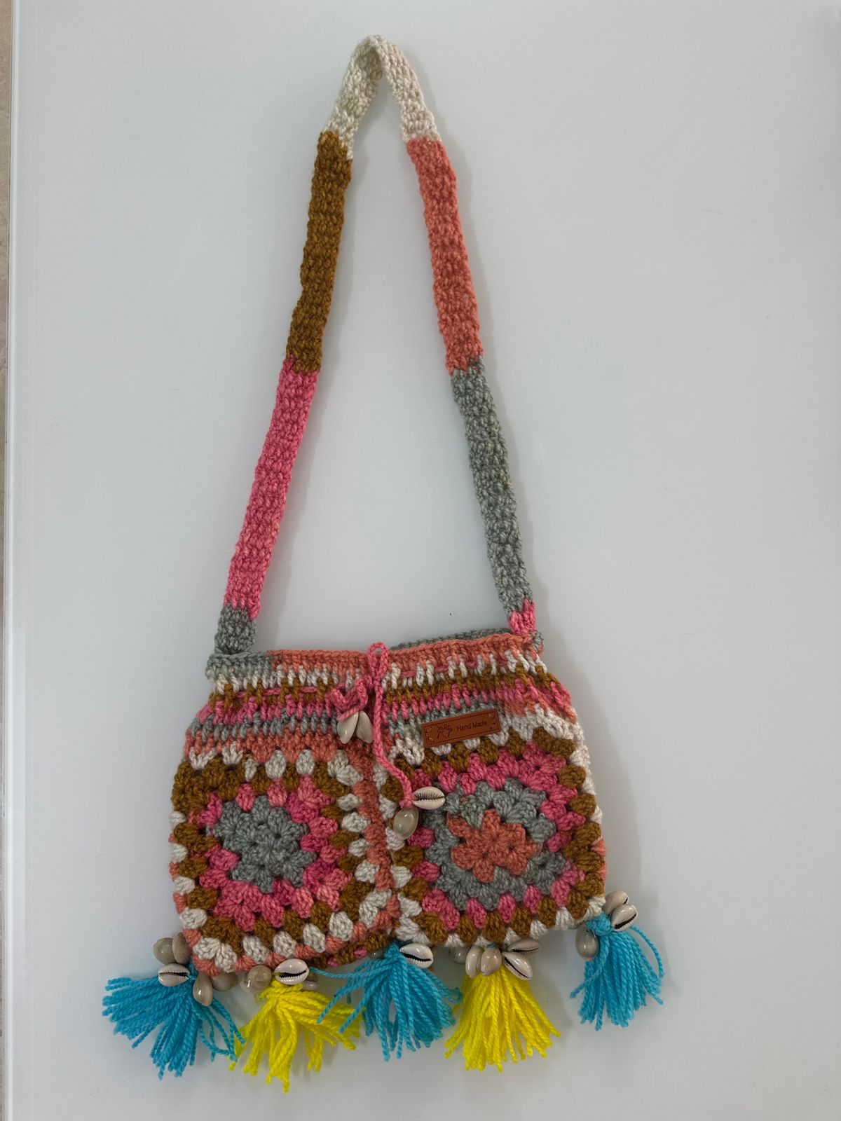 Handmade Boho Crochet Sling Bag 🌸✨