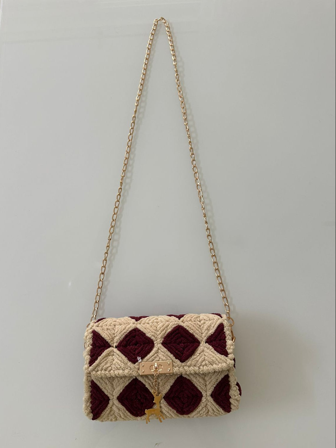 Textured Crochet Sling Bag