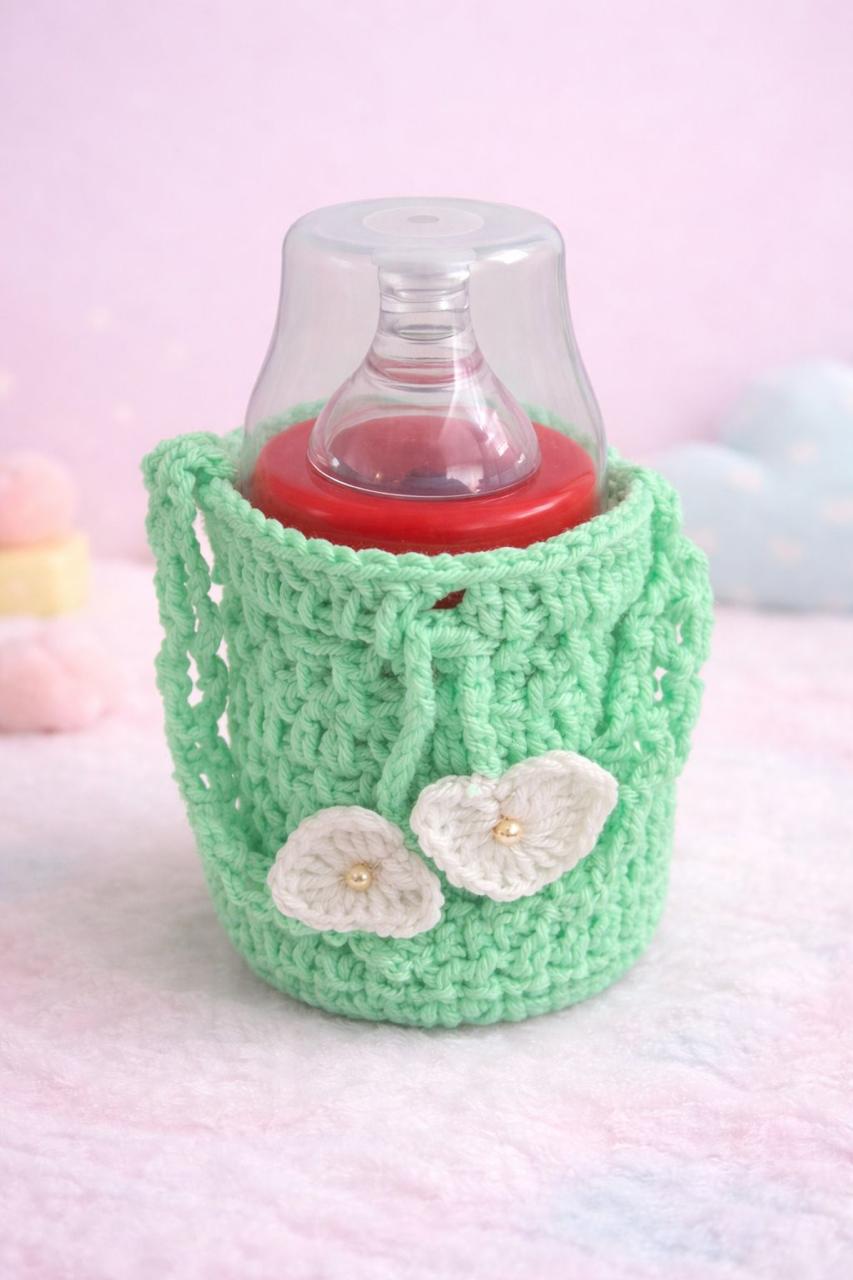 Handmade Crochet Baby Bottle Cover 🌈