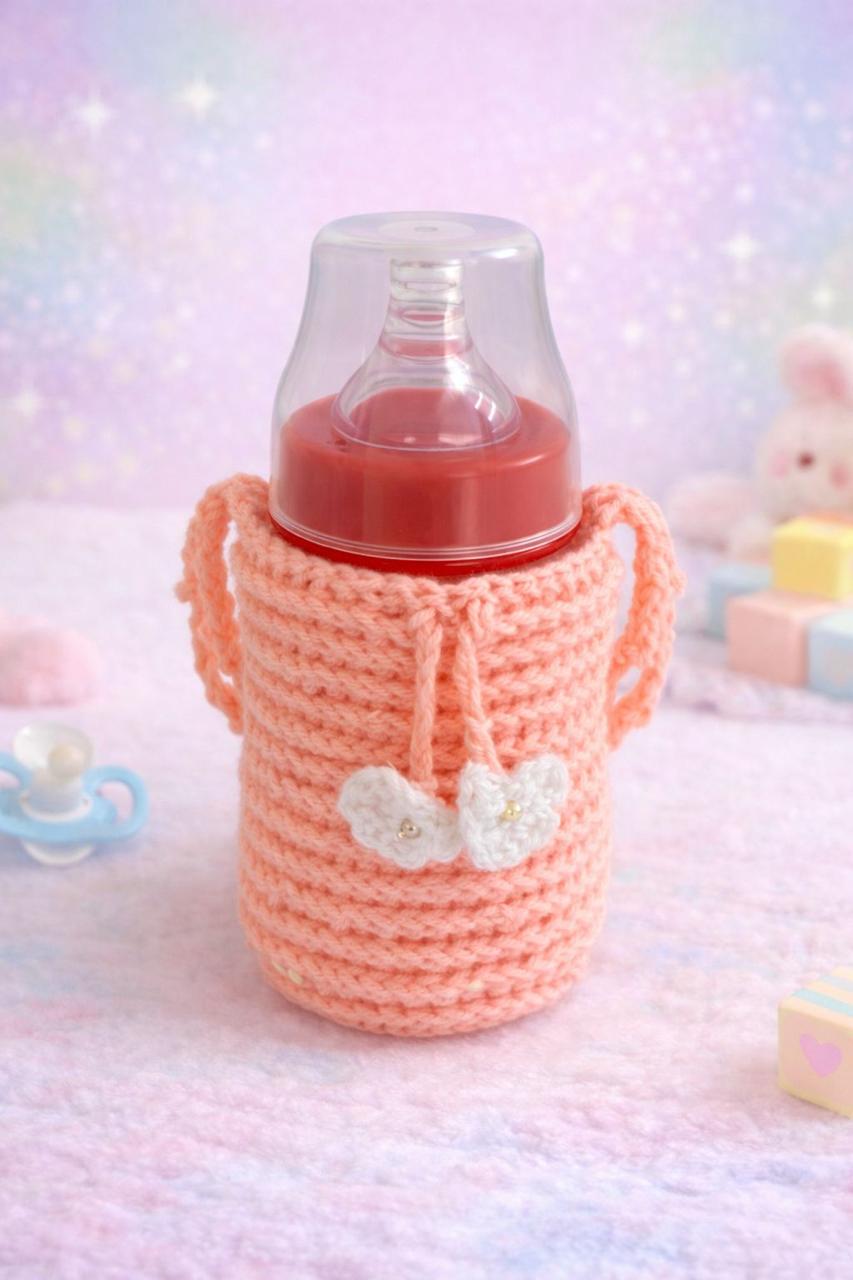 Handmade Crochet Baby Bottle Cover 🌈