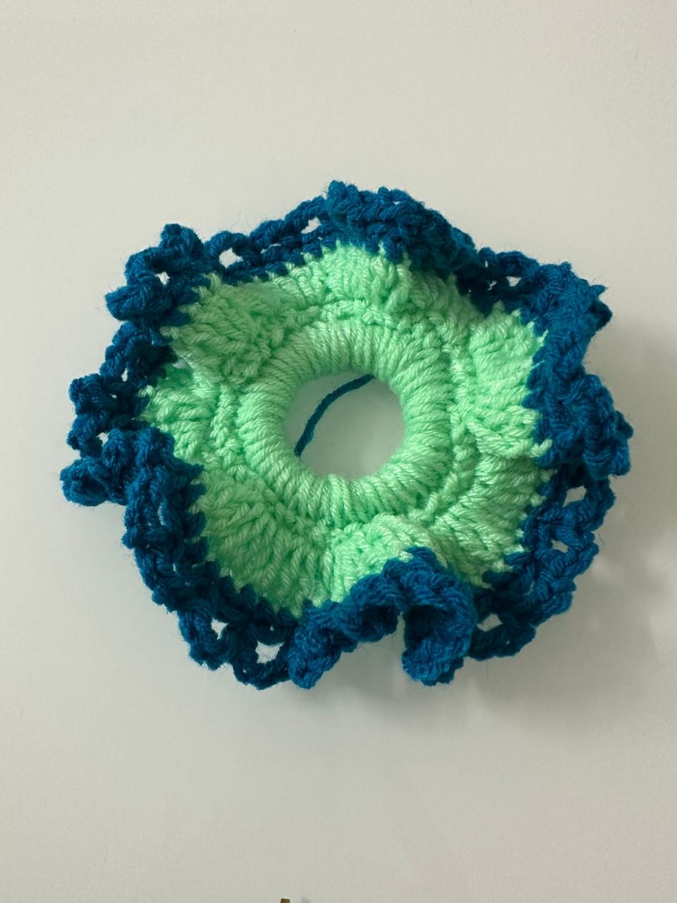 Handmade Crochet Floral Scrunchie