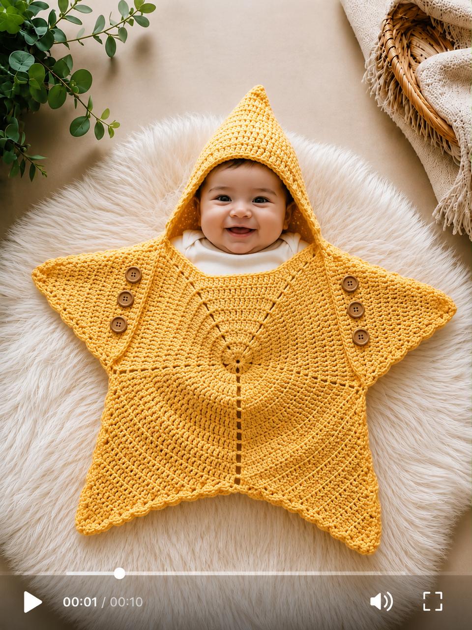 🌟 Crochet Baby Star Wrap